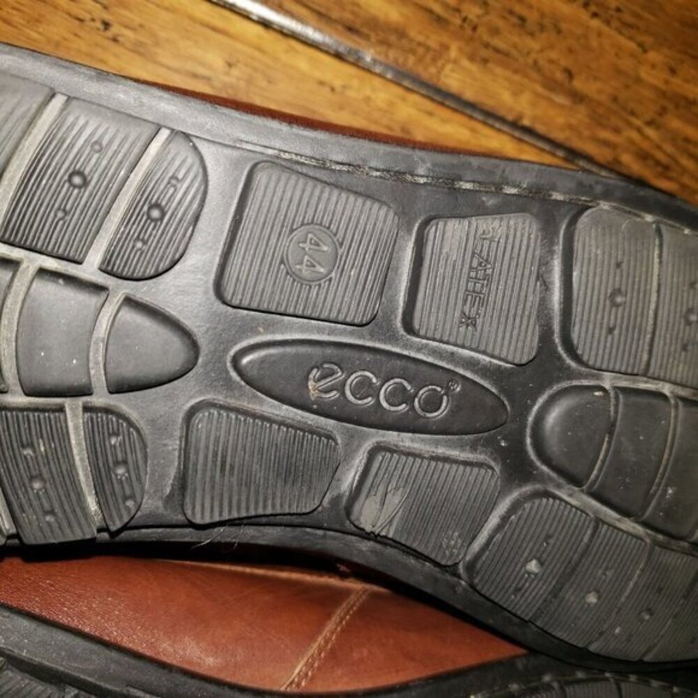 ecco Driving Shoes Loafer Slip-on Leather Mens Size 44 10-10.5 EXTRA WIDTH - Picture 6 of 15